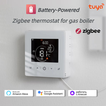 Beok Smart Home Tuya WIFI Thermostat Battery-powered Thermoregulator  for Gas Boiler Smart Life Work with Alexa Google Home