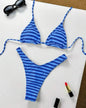 Y2K Sexy Hot Girls Striped Printed Triangle Lingerie Underwear 2025 New Beach Vacation Fashion Personality ins Style Bikini Suit