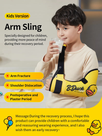 VELPEAU Kids Arm Sling Shoulder Immobilizer with Waist Strap, Sponge Filled Design, Arm Support Brace for Children, Boys, Girls