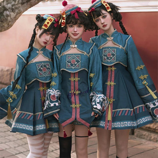 Vampire Easter Zombie Costume Cosplay Women Lolita Dress Hat Wig Anime Maid Chinese Carnival Party Gothic Clothes Skirt Outfit