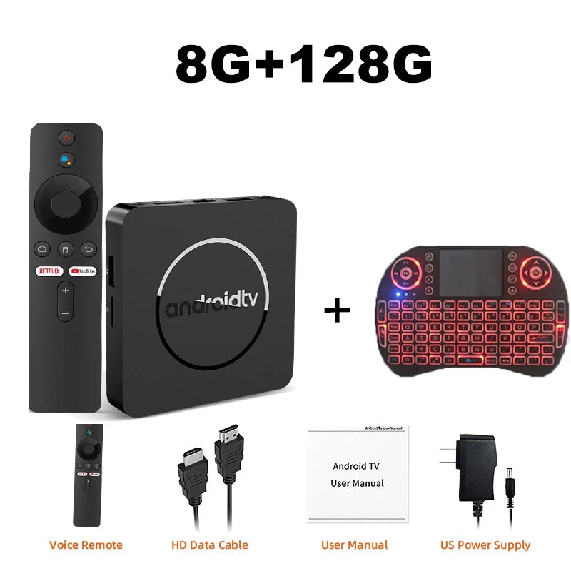 Q10 Android14 8K HDR10+ Smart TV Box Allwinner H313 128G Dual Wifi BT5.0 Set Top Box Media Player with Google Voice AssistantStreaming & Home Media PlayersGoWisse.com