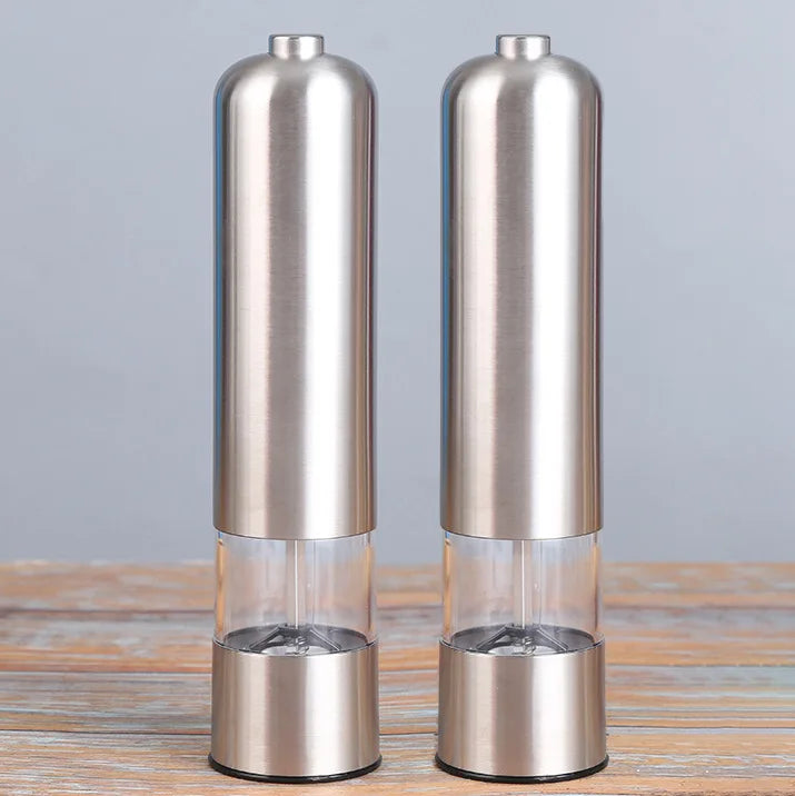 Stainless Steel And ABS Electric Salt Pepper Grinder Set Automatic Operation Spice Mill Charging And Battery Model for Kitchen