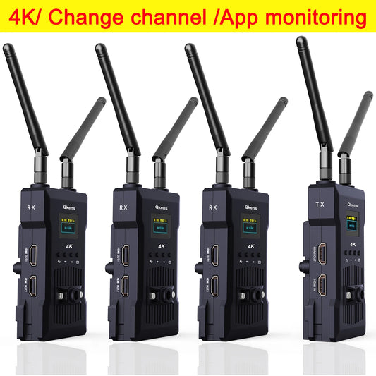 200m 4K Wireless HDMI Extender Dual Display Video Transmitter and Receiver Support Battery Switcher DSLR Camera Laptop PC To TV