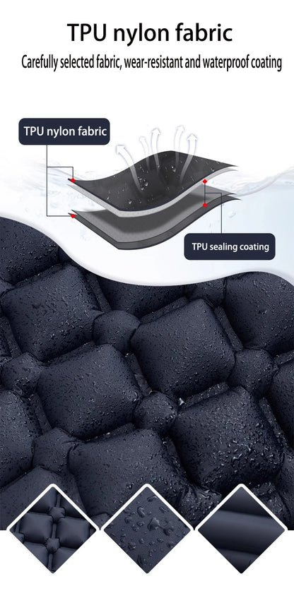 Outdoor Sleeping Pad Camping Inflatable Mattress Built-in Pump Ultralight Air Cushion Travel Mat With Headrest For Travel Hiking