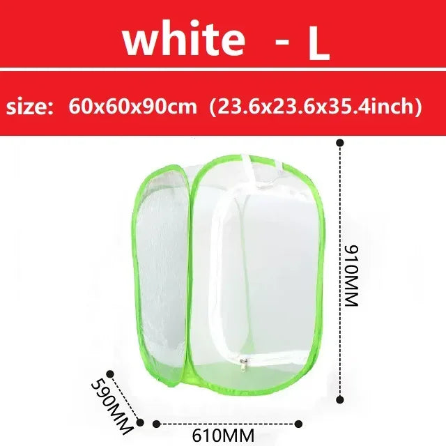 S - M - L Butterfly Habitat Outdoor Mesh Plant Enclosure Folding Insect Cage Insect Proof Net Monarch Insect Terrarium Pop-up