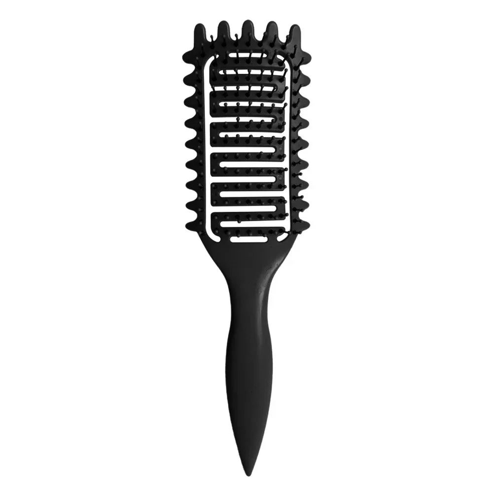 3 in 1 Curl Define Styling Brush Hollow Out Detangling Hair Brush Tangled Hair Comb