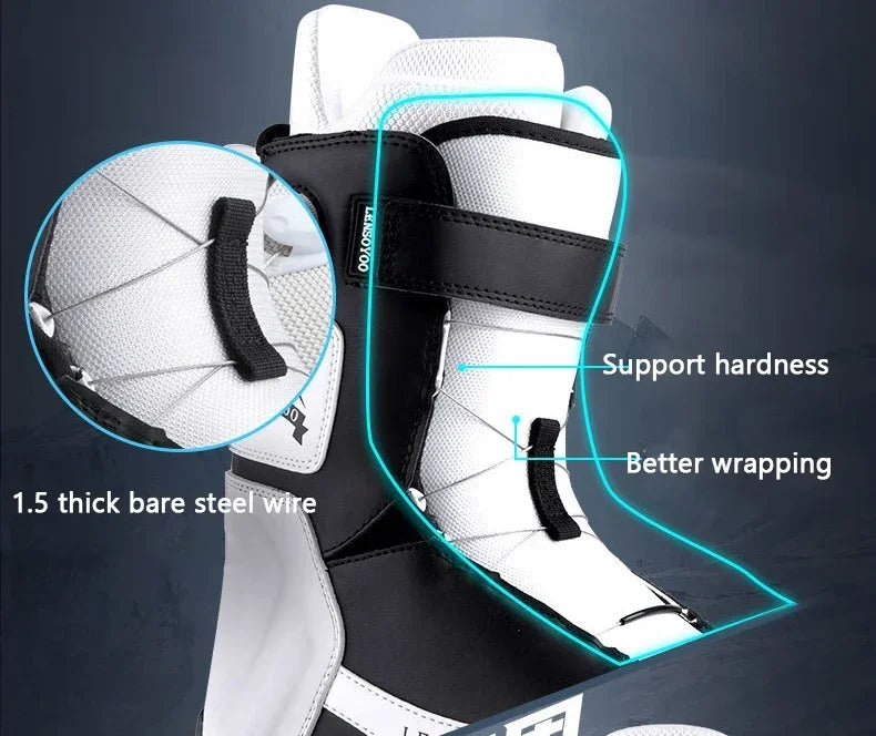 Adult Winter Ski Shoe 2025 New Women Outdoor Sports Snowboarding Boots Men Warm Breathable Waterproof Cold Resistant Snow Shoes
