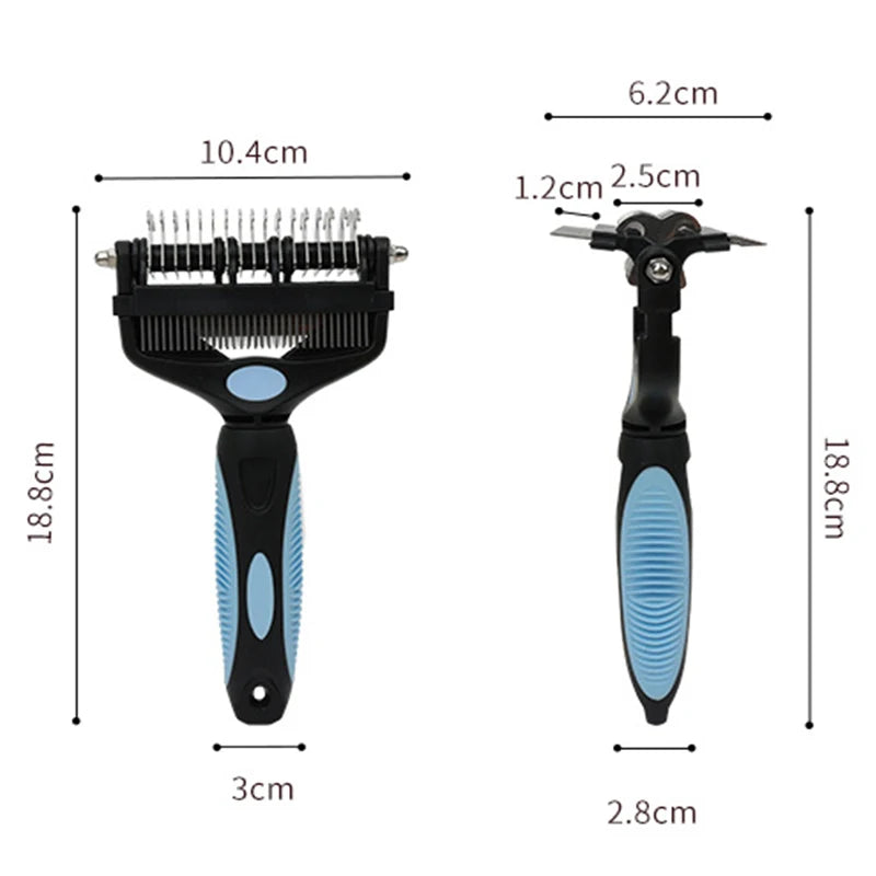 3 In 1 Pet Deshedding Brush, Dog Hair, Pet Fur Knot Cutter