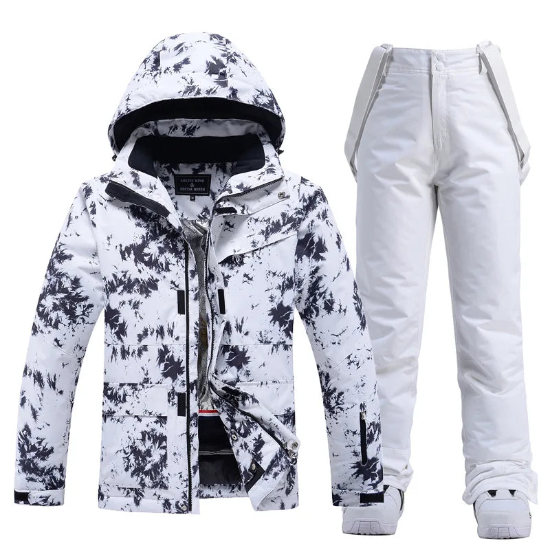 New Fashion Letter Women Ski Suit Winter Windproof Waterproof Snowboarding Jacket and Pants Snow Walking Clothes Female Snowsuit