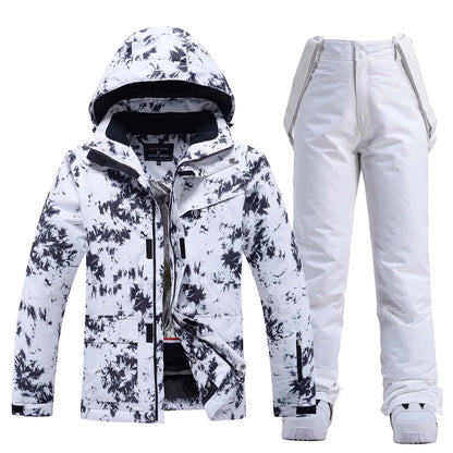New Fashion Letter Women Ski Suit Winter Windproof Waterproof Snowboarding Jacket and Pants Snow Walking Clothes Female Snowsuit