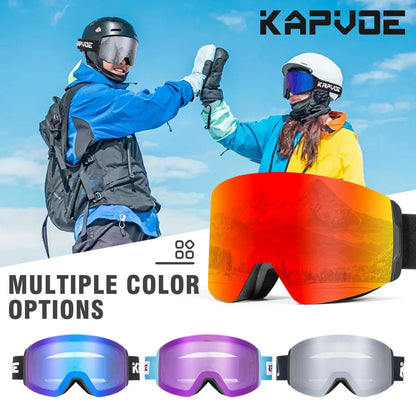 Kapvoe Photochromic Ski Goggles Magnetic Anti-Fog Lenses UV400 Protection Men Women Ski Goggles Winter Sports Eyewear