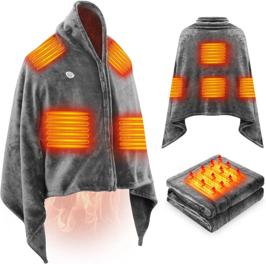 Electric Heating Body Warming Shawl Blanket Outdoor Camping Multifunctional Shawl Heating Blanket USB Charging Washable Leg Cove