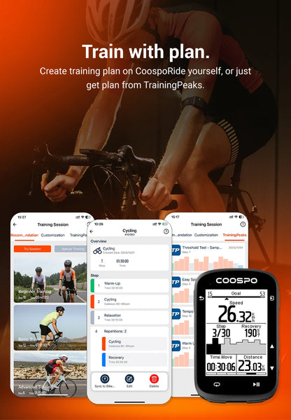 COOSPO CS500 Route Navigation Bike Computer GPS Cycling Odometer Wireless Bicycle Speedometer Cycle Stopwatch ANT+ Bluetooth5.0