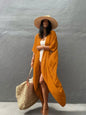 New Boho Beach Kimono Swimwear Women Cotton Holiday Summer Women's Tunic Beachwear Outfits Solid Oversize Cover-Ups
