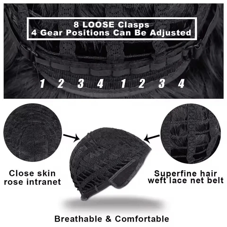 Short Natural Curly Hair For Male Young Men Heat Resistant Fiber Synthetic Wigs LM