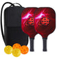 Graphite Pickleball Paddles Set of 2 USAPA Approved Carbon Fiber Surface Anti-Slip Sweat-Absorbing Grip Portable Carry Bag