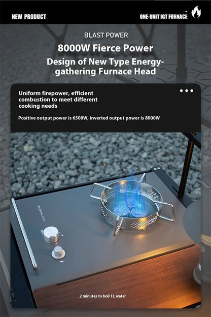 Lohascamping Camping Table IGT Folding multifunctional IGT table Full set roll Brazier table adjustable Desktop burner bbq table