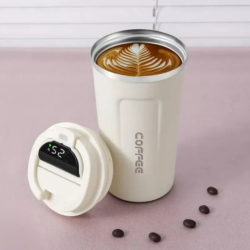 510ml Thermos Coffee Mug Stainless Steel Coffee Cup Temperature Display Vacuum Flask Thermal Tumbler Insulated Cup Water Bottle
