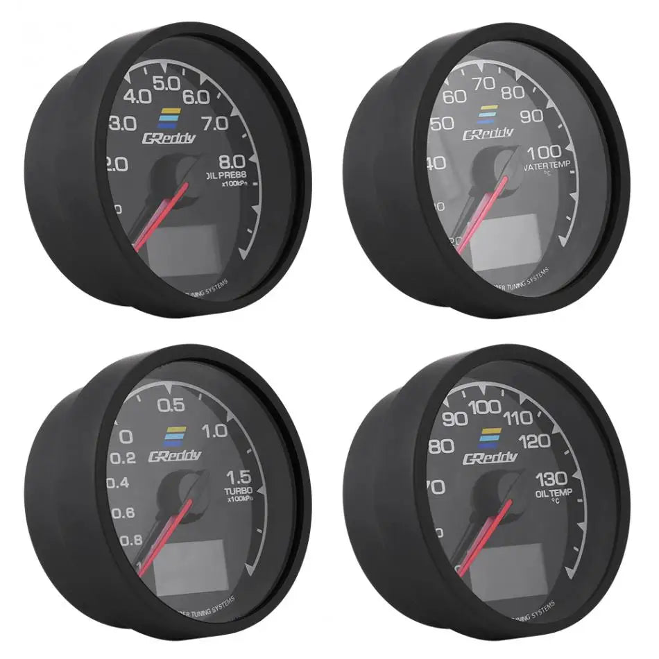7 Color Car GReddi LCD Digital Display Turbo Boost Water Temp Oil Temp Oil Press Racing Meter Fuel Pressure Air Fuel Ratio Gauge