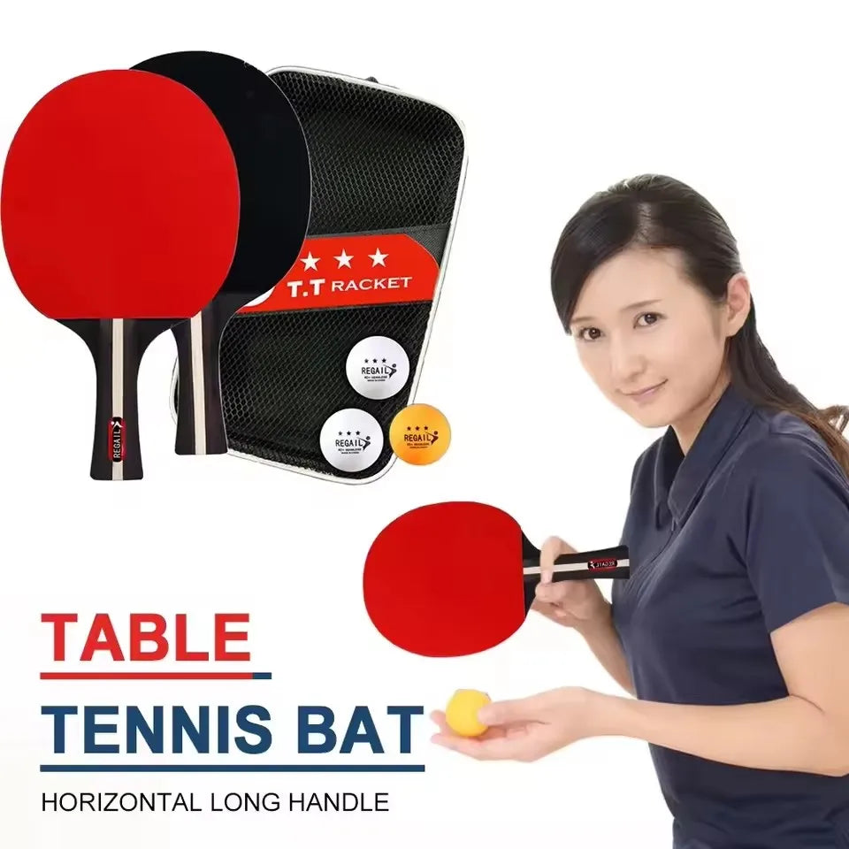 Professional Table Tennis Racket Set with 2 Paddles And 3 Balls - Includes Storage Bag Ping Pong Kit for Sports Enthusiasts