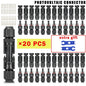 200/100/40/20/10 Pcs Photovoltaic Solar Connectors - 1000V 30A, 2.5/4/6mm² for PV/MC Cable, Panel Connectors Kit