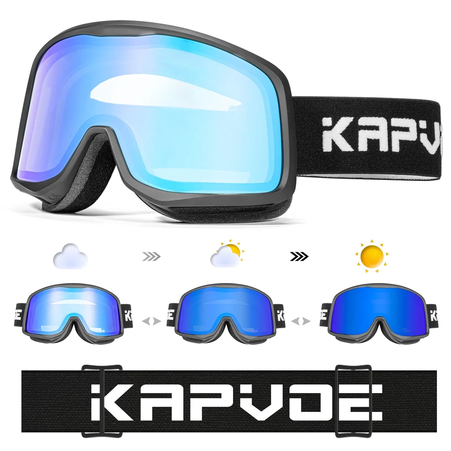 KAPVOE Sale OTG Photochromic Ski Snowboard Goggles Women Men Outdoor Sports Skiing Eyewear UV 400 Winter Snow Protection Glasses