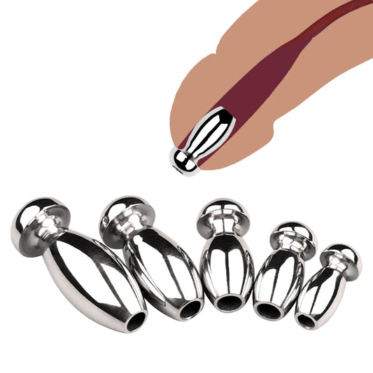 Spindle Smooth Stainless Steel Penis Penis Plug Dilator Cum Thru Cather Urethral Plug Dilator Sounds Cathe Hollow Tube