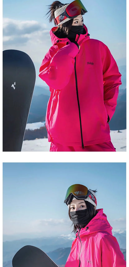 John snow 2024 New Male female couple Single and double board Ski suit set Loose type waterproof keep warm Ski pants ski jackets