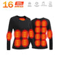 Winter Heated Thermal Underwear Men Heating Jacket Skiwear Heated Jacket Fleece Warm Top Pants USB Electric Heating Clothing