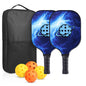 Pickleball Paddles Set of 2 USAPA Approved Fiberglass Pickle Ball Paddles with 4 Pickle Balls Durable Racket for Beginners