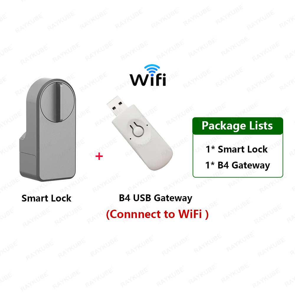 RAYKUBE A1 Pro Tuya BEL Smart Door Lock Set with Fobs/ Keypad/ Smart Key Tuya Remote Unlock Work with Alexa Google Assistant