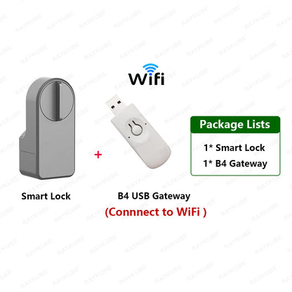 RAYKUBE A1 Pro Tuya BEL Smart Door Lock Set with Fobs/ Keypad/ Smart Key Tuya Remote Unlock Work with Alexa Google Assistant