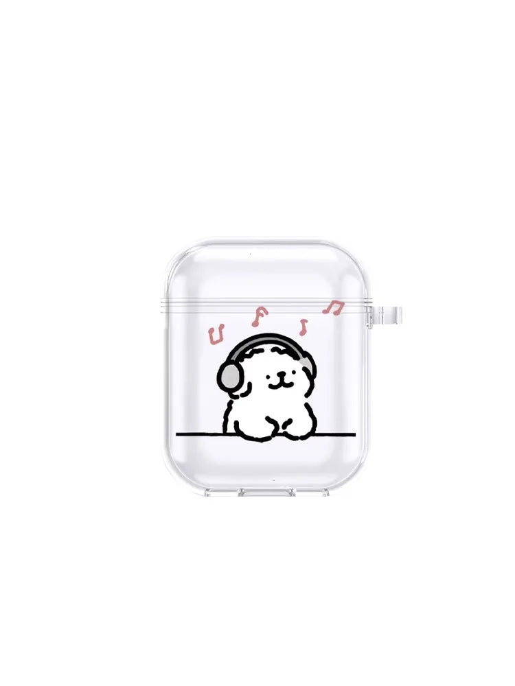 Cute Puppy Pattern Dog Earphone Cases for Apple AirPods4 1/ 2/ 3/ Pro Protective Cover Headphone Accessorie Protective Box