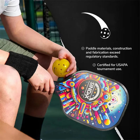 Pickleball Paddles Fiberglass Surface Lightweight Honeycomb Core Durable Non-Slip Grip Pickleball Gifts for Children and Adult