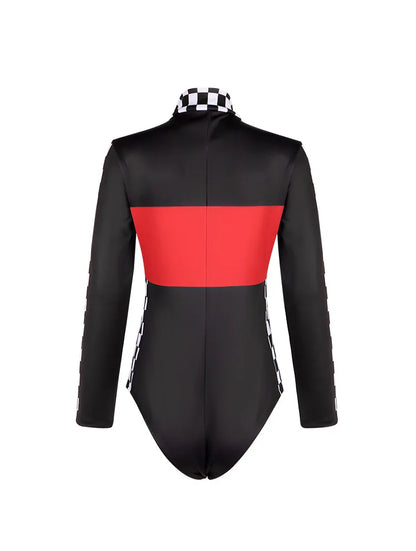 Women Racer Cosplay Costume Fashion Sexy Racing Queen Cosplay Uniform Suit One-Piece Training Racing Jumpsuits Halloween Costume