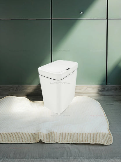15L contactless smart sensor trash can automatically bag electronic waste trash can touchless bathroom kitchen white smart home