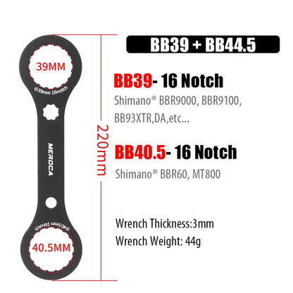 Bicycle Bottom Bracket Wrench Spanner Bike BB Wrench Removal Installation Tool Remover BB39 BB44 BB46 BB40.5 16/24 Notch