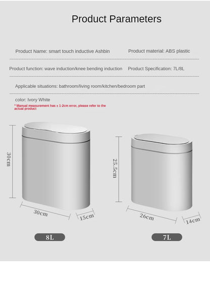 7L Trash Can Smart Sensor Trash Can Automatic Household Electronic Kitchen Trash Bin Toilet Waterproof Narrow Seam Sensor Bin