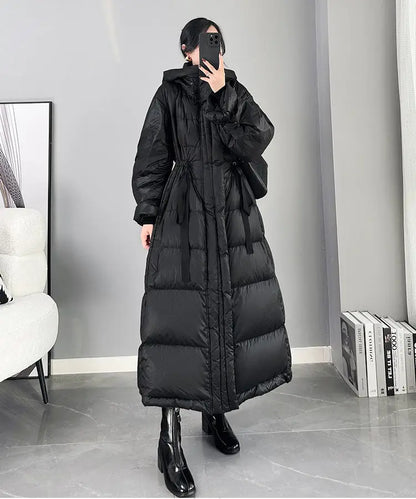 2025 New Women's Winter Black Down Jacket Women's Hooded White Duck Down Coat Windbreak Women Thicken Parker Overcoat