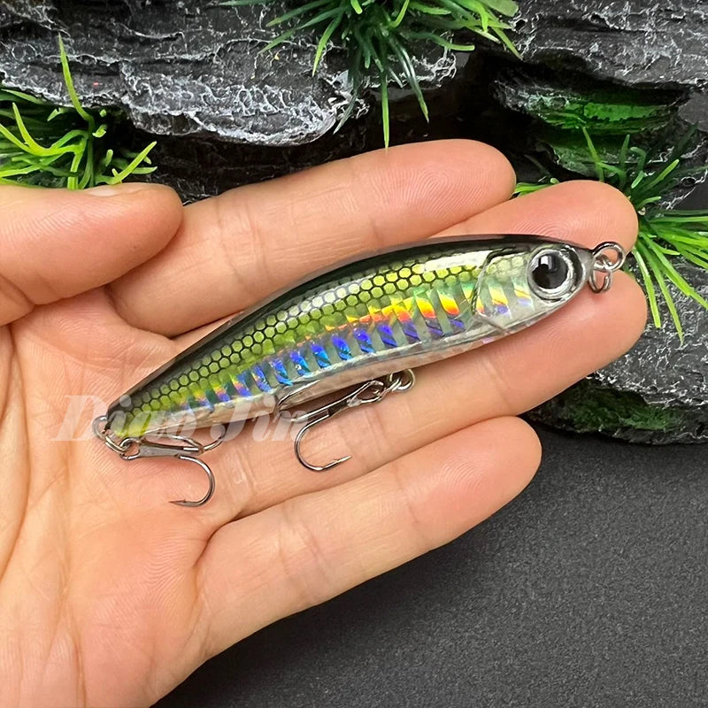 70mm 14g Pencil Fishing Lure Sinking Stickbait 3D Eyes Artificial Bait Long Casting Minnow Wobbler Bass Pike Fishing Tackle