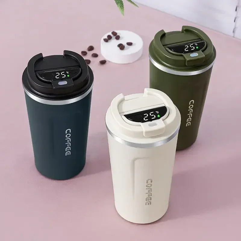 510ml Thermos Coffee Mug Stainless Steel Coffee Cup Temperature Display Vacuum Flask Thermal Tumbler Insulated Cup Water Bottle