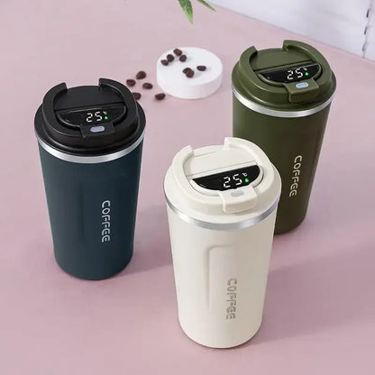 510ml Thermos Coffee Mug Stainless Steel Coffee Cup Temperature Display Vacuum Flask Thermal Tumbler Insulated Cup Water Bottle