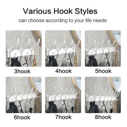 Black white Folding Robe Hooks Towel Hanger Nail Wall Rack Hooks Coat Clothes Holder for Bathroom Kitchen Accessories