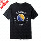 Bosnia 2026 Tee Bosnia Flag Football Soccer High Quality Cotton Shirt Vintage Classic Summer Breathable Clothes for Women Men