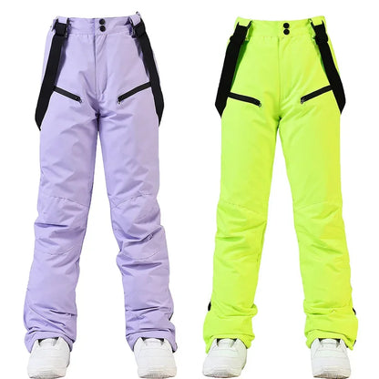 Women's and Men's Ski Pants Windproof Waterproof Snowboarding Pants Winter Outdoor Warm Snow Sports Pants Men Women Skiing
