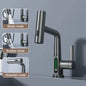 Waterfall Temperature Digital Display Basin Faucet Lift Up Down Stream Sprayer Hot Cold Water Sink Mixer Wash Tap For Bathroom