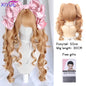 Synthetic Princess Cut Double ponytail Lolita Wig with Bangs Girl Ombre Blonde brown Cosplay Halloween Harajuku wig