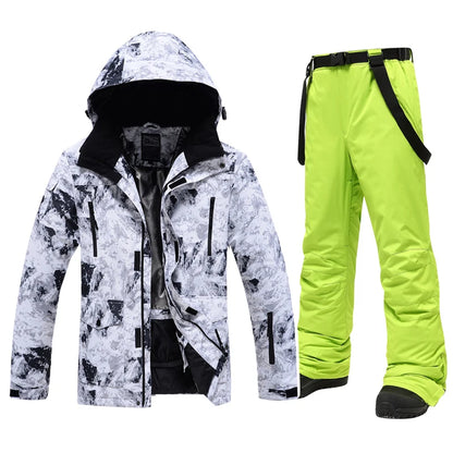 Winter -30 Degree Ski Suit For Men Windproof Waterproof Thick Warm Skiing Jacket Snow Pants Outdoor Male Snowboarding Clothing