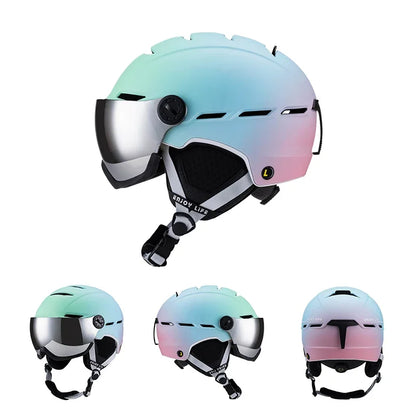 Eastinear Snow Glasses Integrated Ski Helmet Adult Men and Women Outdoor Extreme Sports Half-covered Safety Helmet Ski Equipment