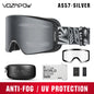 Vozapow Ski Goggles Magnetic Double Layer Anti Fog Professional Skiing Mask Men Women Super View Snowboard UV400 Snow Sunglasses